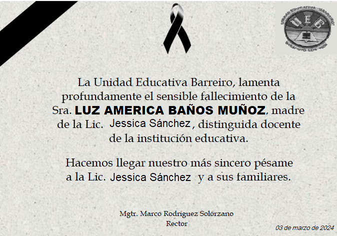 Condolencia a la Lic. Jessica Sánchez