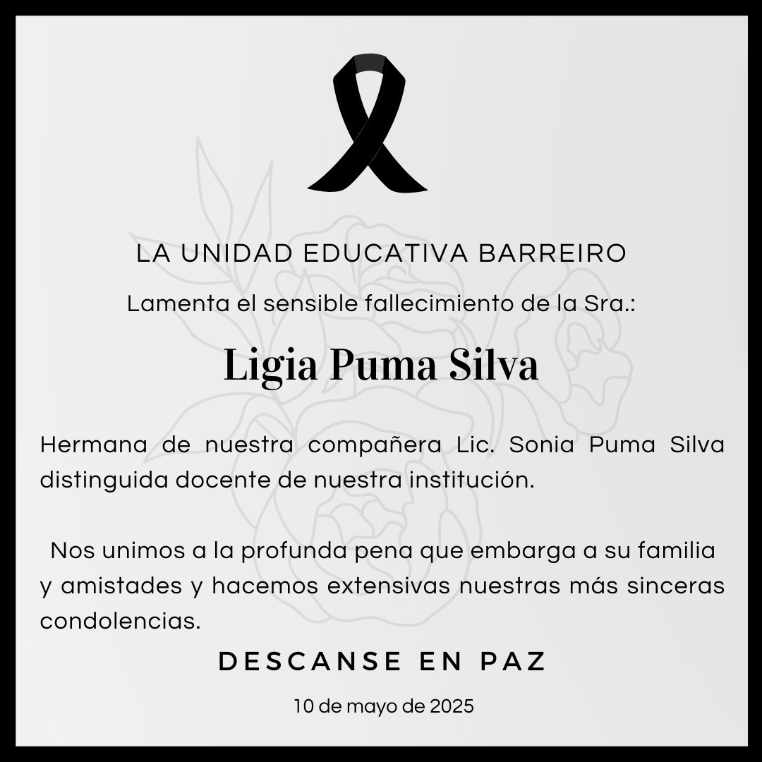 Condolencia a la Lic Sonia Puma